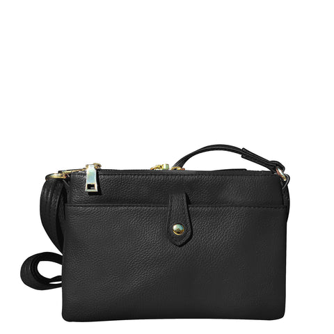Leather Compact Genuine Concealed Carry Crossbody Purse