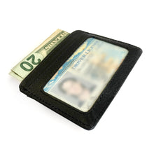 Genuine Leather Money Clip with Credit Card Slots and ID Slot Window Credit Card Holder Card Wallet