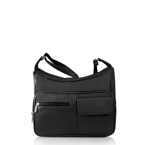 Genuine Leather Purse with Cross Body Shoulder Strap