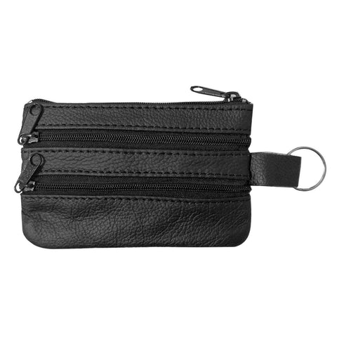 Genuine Lambskin Leather Coin Purse Key Ring